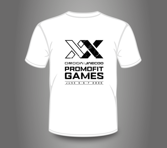 T-Shirt Branca Oficial Promofit Games 2026 | Edição Limitada